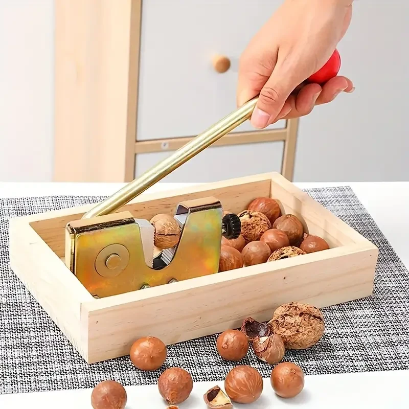 Abridor de nueces de macadamia, máquina peladora, herramienta para nueces, cascanueces con mango, cascanueces multiusos de macadamia.