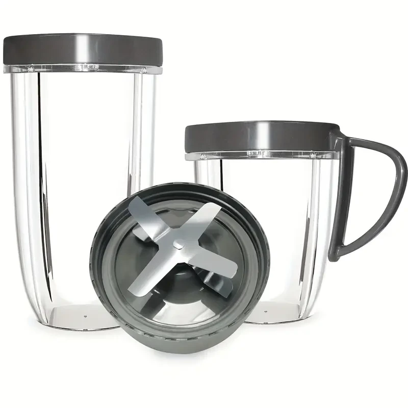 Accesorios para licuadoras Nutribullet: juego de 5 vasos y cuchillas de repuesto para licuadora Nutribullet (24 oz y 18 oz) y anillo de tapa.