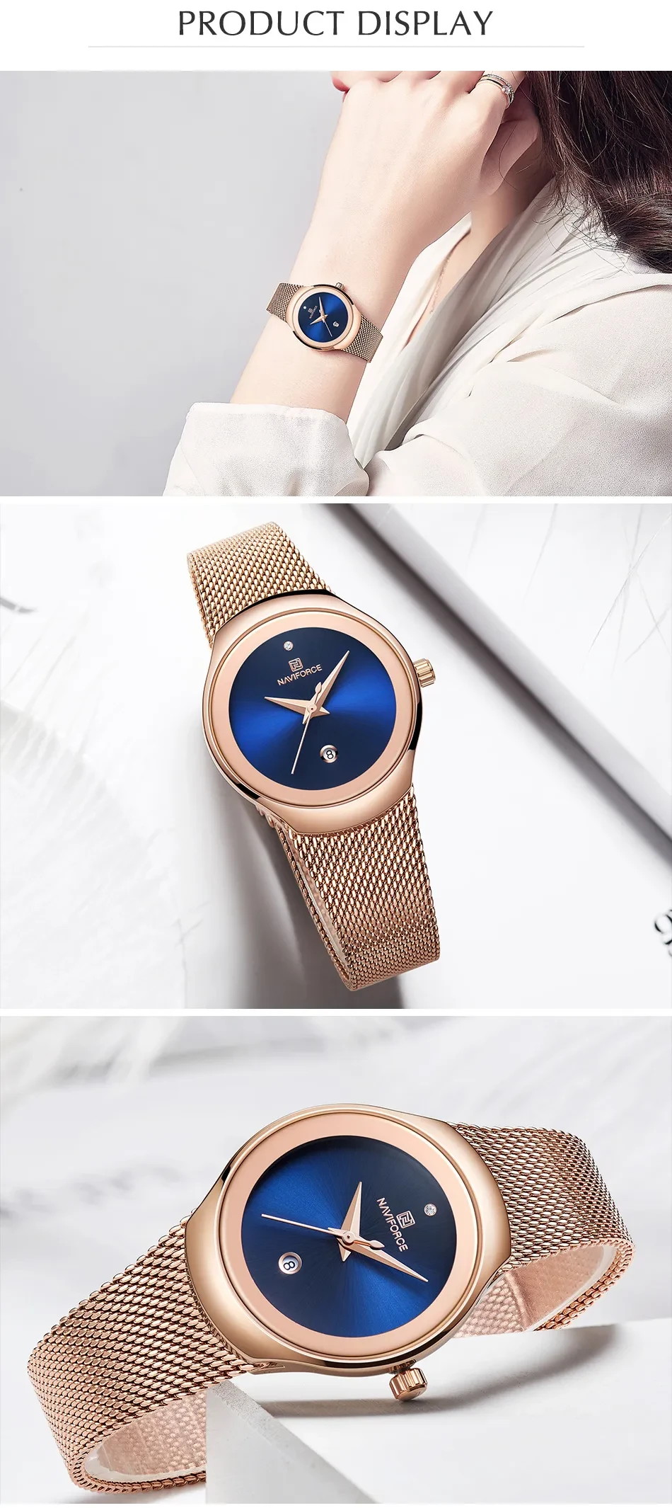 Reloj de cuarzo con esfera pequeña de malla