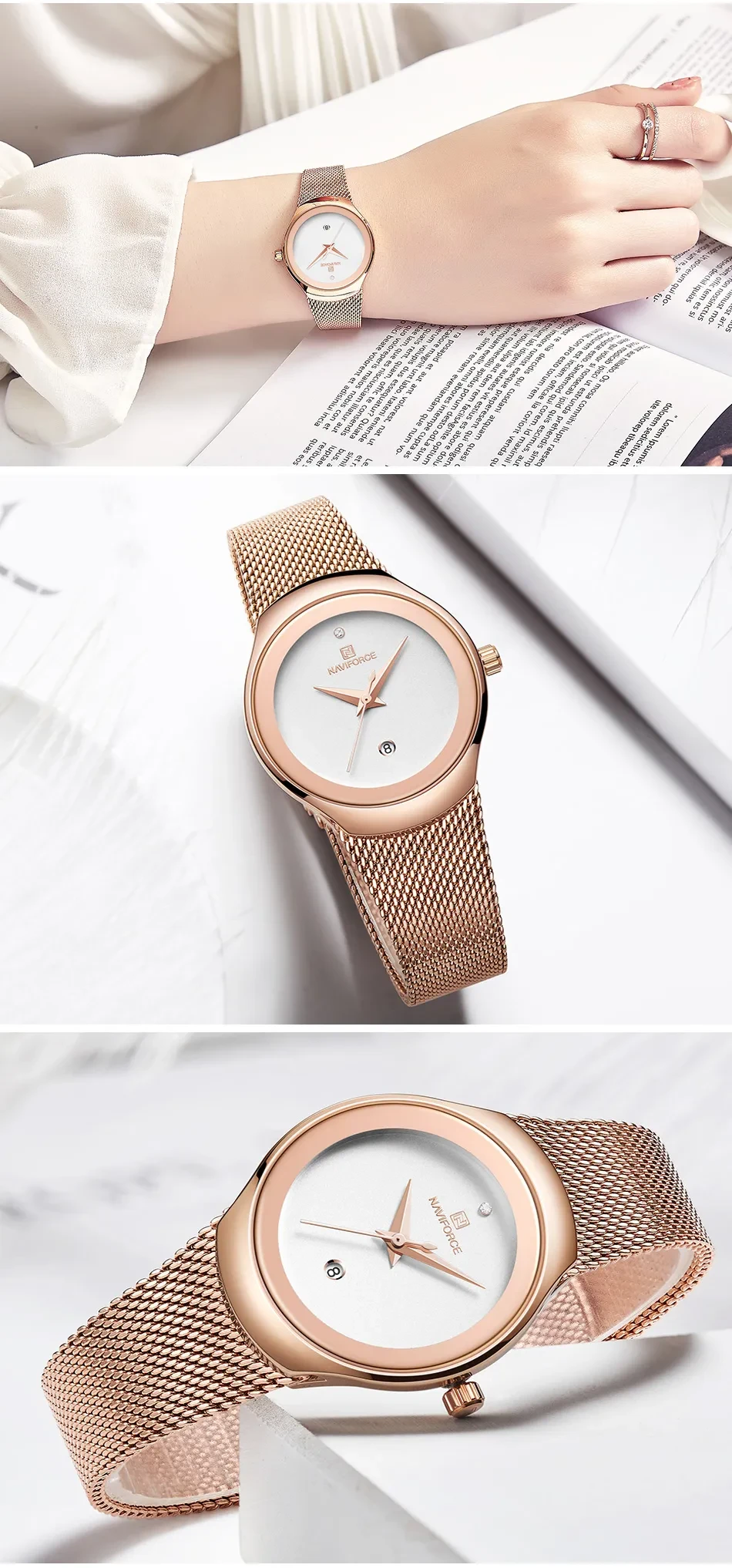 Reloj de cuarzo con esfera pequeña de malla