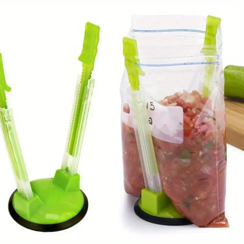 Soporte para bolsas de almacenamiento de alimentos con rejilla para bolsas de cocina