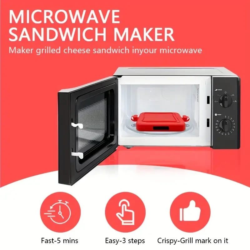 Bandeja universal para microondas, utensilios de cocina antiadherentes de aluminio para horno tostador, sandwichera versátil para panes crujientes.