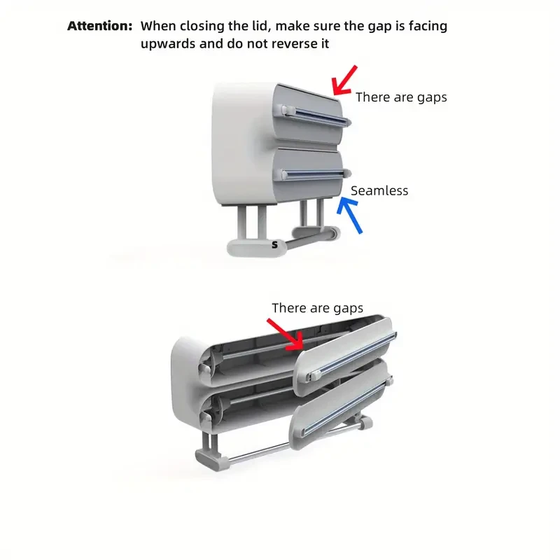Caja de almacenamiento, cortador de película de plástico multifuncional con soporte para papel, cortador de película de plástico para colgar en la pared, estante de almacenamiento doméstico sin agujeros