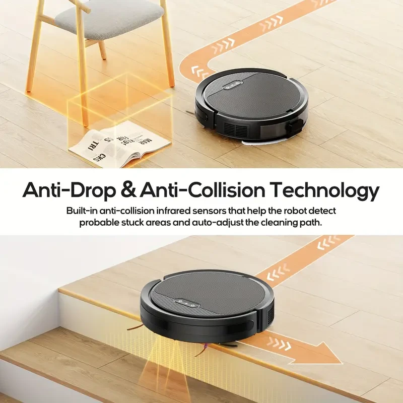 Robot aspirador y trapeador SmartRobot: control por voz/aplicación, succión de 4000 Pa, limpieza automática, apto para pelo de mascotas, carga automática, limpieza de bordes y zonas específicas, compatible con alfombras bajas: limpieza del hogar sin esfue