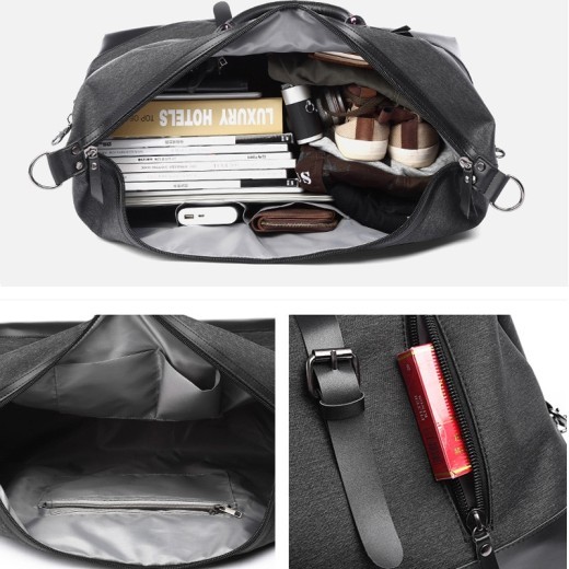Nuevas bolsas de equipaje de viaje, bolsa de alta capacidad, resistente al agua, Oxford, para hombre, para viaje, negra, informal, disponible, bolsa de viaje de gran espacio.