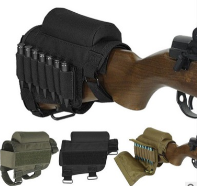 Accesorios para armas de caza, culata táctica ajustable para rifle y escopeta, almohadilla de tiro, funda para munición, soporte para cartuchos