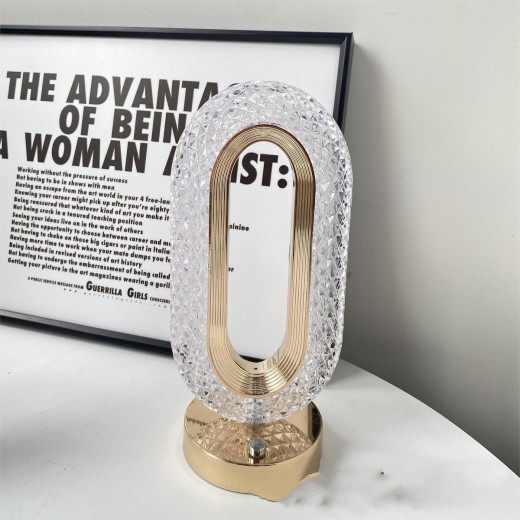Lámpara de escritorio de cristal de ambiente táctil de lujo, sencilla y ligera, decorativa para el hogar.
