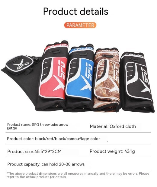 Carcaj de tres tubos para tiro con arco, carcaj tradicional