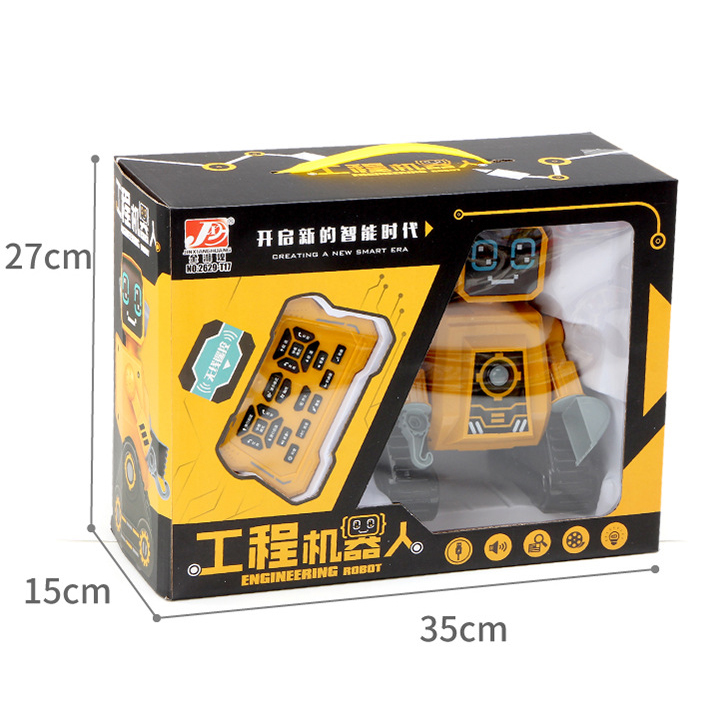 Vehículo de ingeniería eléctrico inalámbrico de juguete para niños, robot inteligente que enseña rompecabezas.