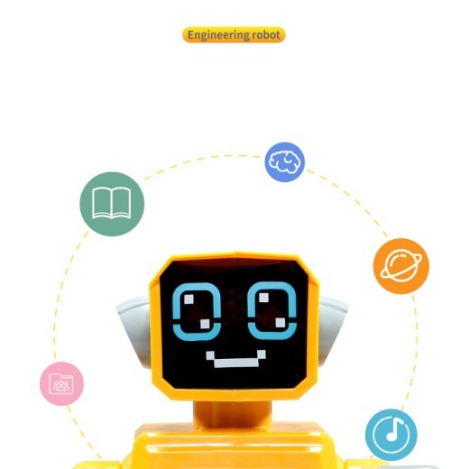 Vehículo de ingeniería eléctrico inalámbrico de juguete para niños, robot inteligente que enseña rompecabezas.