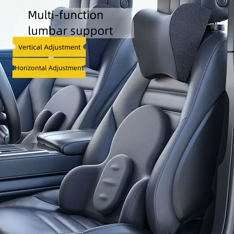 Kit de almohada ergonómica para cuello y zona lumbar de coche - Soporte ajustable
