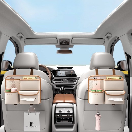 Bolsa de almacenamiento colgante para el respaldo del asiento del coche, suministros para el interior del coche