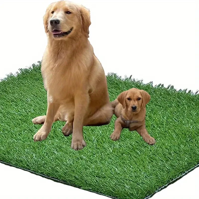 Bandeja higiénica lavable a prueba de fugas para perros con sistema de 3 capas - Almohadilla de entrenamiento para cachorros para interior y exterior, caja de arena de plástico resistente (incluye tapete de césped de 50 x 40 cm) - Bandeja lavable para ori