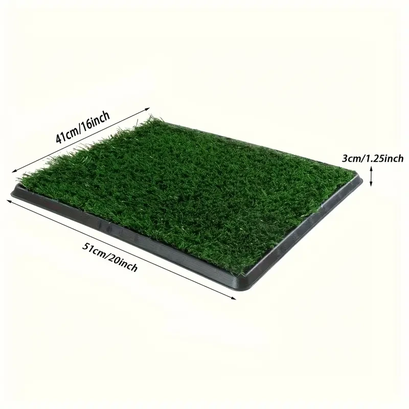 Bandeja higiénica lavable a prueba de fugas para perros con sistema de 3 capas - Almohadilla de entrenamiento para cachorros para interior y exterior, caja de arena de plástico resistente (incluye tapete de césped de 50 x 40 cm) - Bandeja lavable para ori