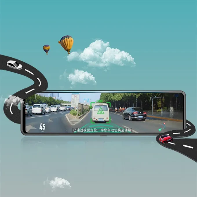 Espejo retrovisor con tacógrafo de doble grabación