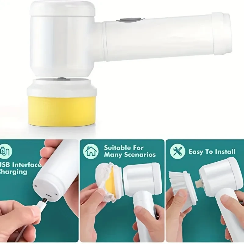 Limpiador de cocina de mano con cepillo rotatorio sin frío