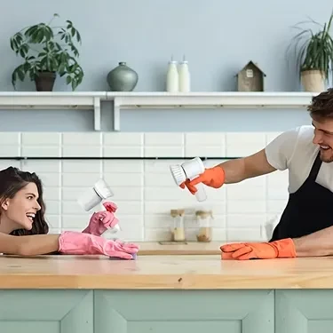 Limpiador de cocina de mano con cepillo rotatorio sin frío