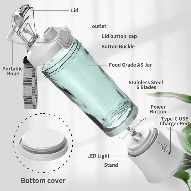 Licuadora para batidos y smoothies con 6 cuchillas