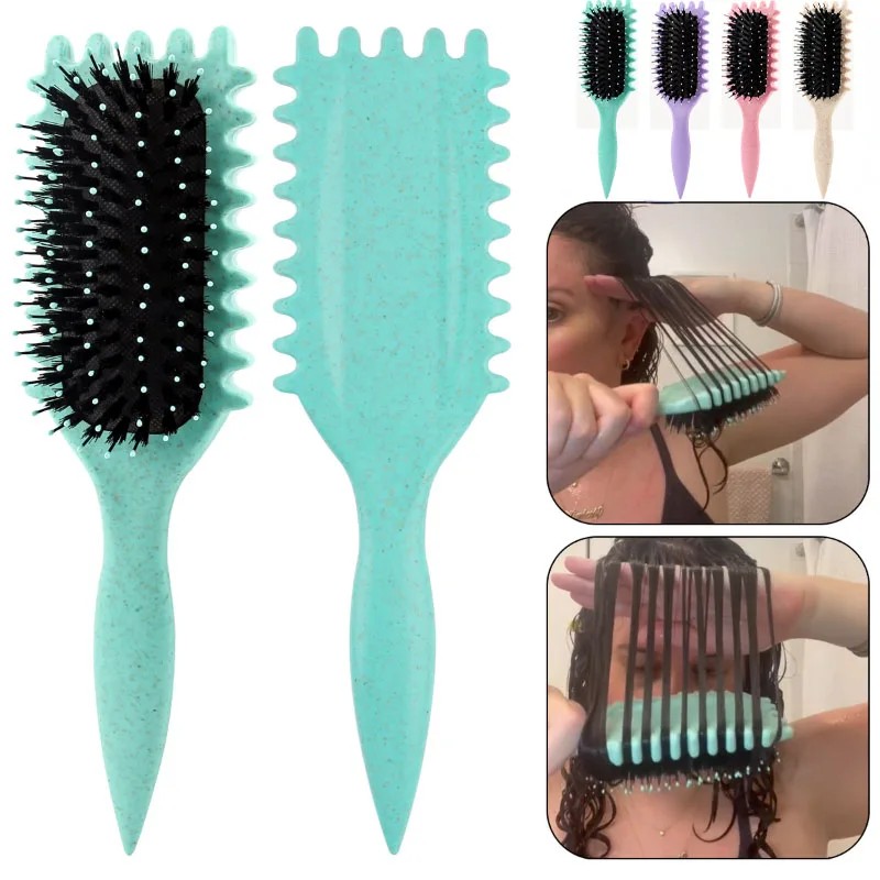Peine hueco para cabello rizado para mujer, multifuncional, antiestático, para masaje del cuero cabelludo.