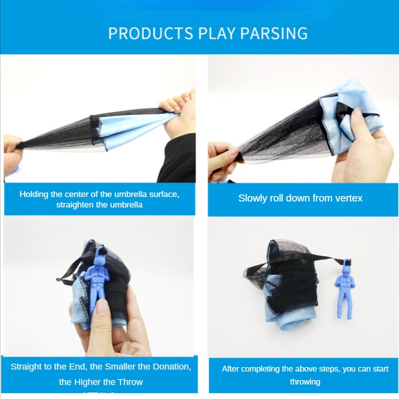 Mini juguete de descompresión con paracaídas para niños