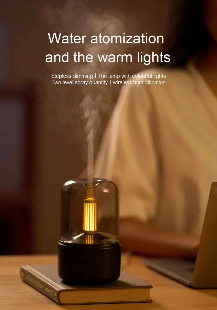 Humidificador de luz Difusor de aroma a luz de vela
