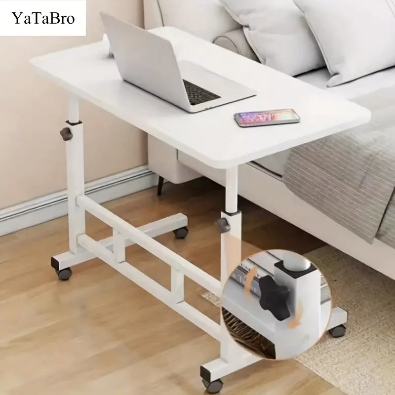 Escritorio plegable YaTaBro de altura ajustable con ruedas - Extragrande, multiusos para dormitorio, sala de estar, estudio al aire libre y oficina