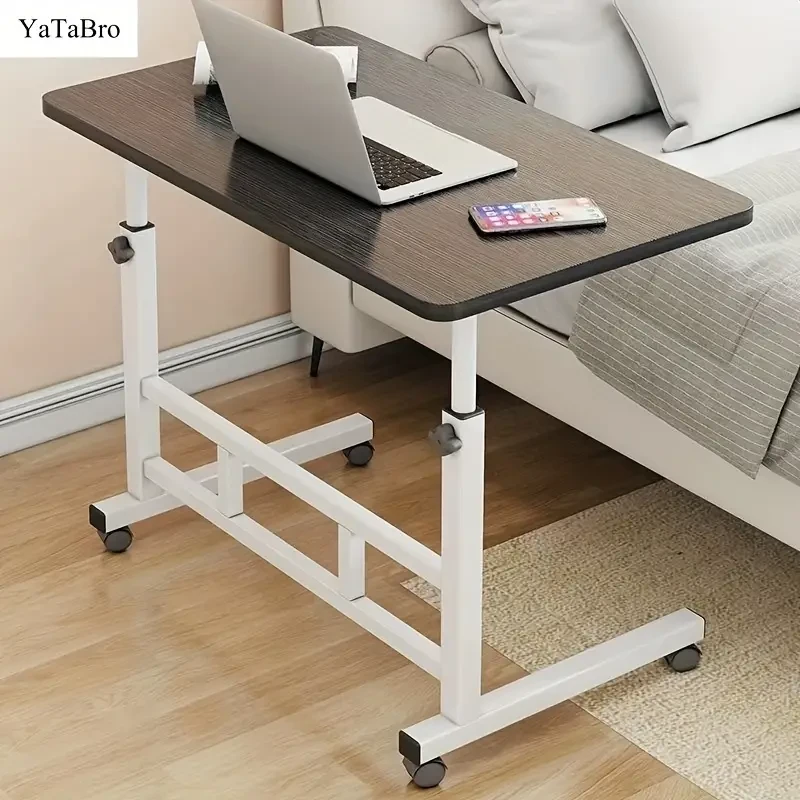 Escritorio plegable YaTaBro de altura ajustable con ruedas - Extragrande, multiusos para dormitorio, sala de estar, estudio al aire libre y oficina