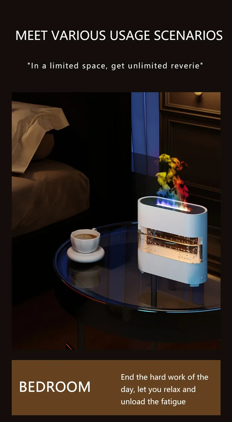 Humidificador de agua con forma de nube de lluvia y fuego Novedades