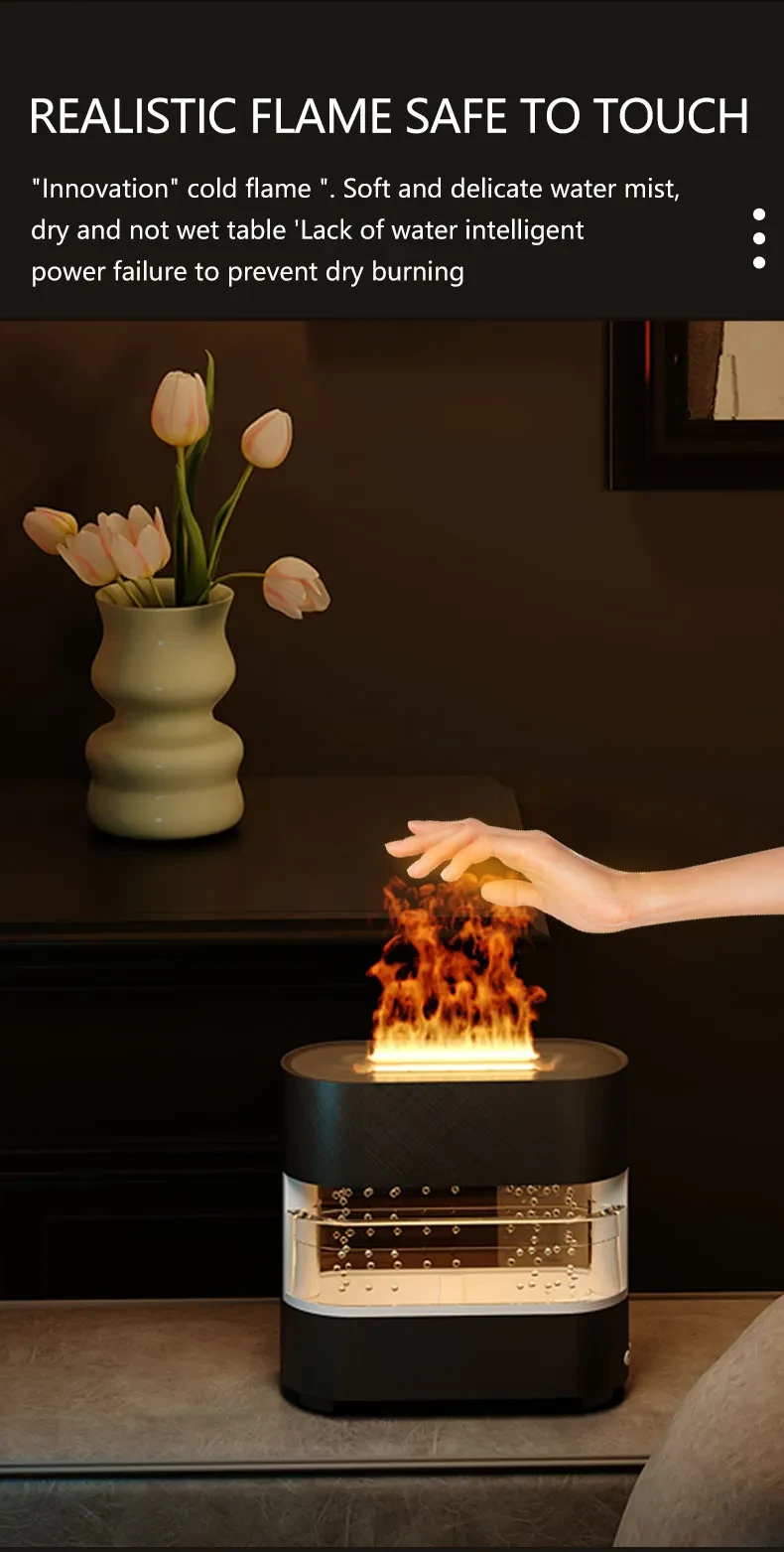 Humidificador de agua con forma de nube de lluvia y fuego Novedades