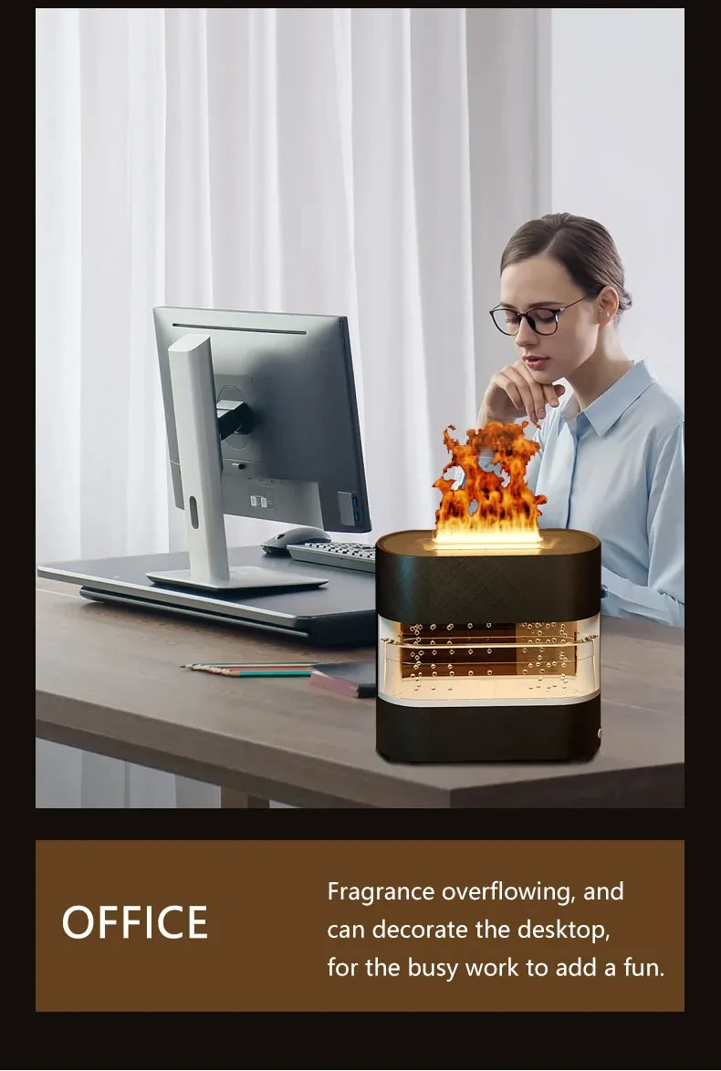 Humidificador de agua con forma de nube de lluvia y fuego Novedades