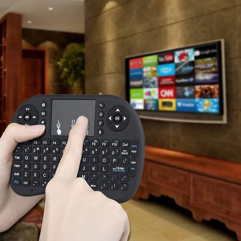 Teclado inalámbrico i8 con panel táctil de 2,4 GHz, miniteclado en inglés/ruso y ratón aéreo para portátil, TV Box y proyector.