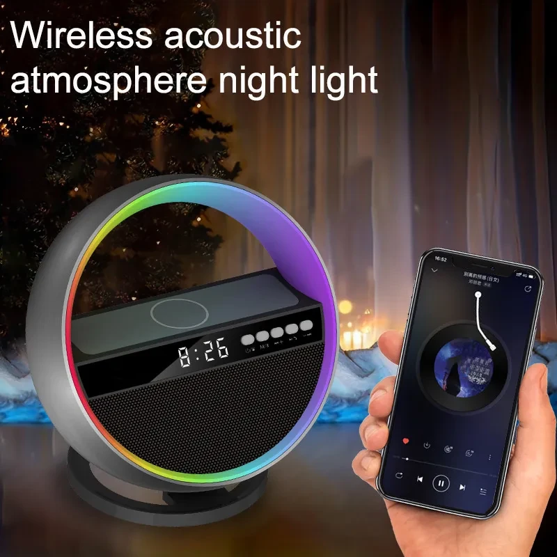 Luz nocturna RGB, cargador inalámbrico y altavoz Bluetooth
