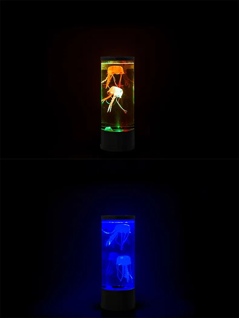 Lámpara LED de noche para acuario con medusas