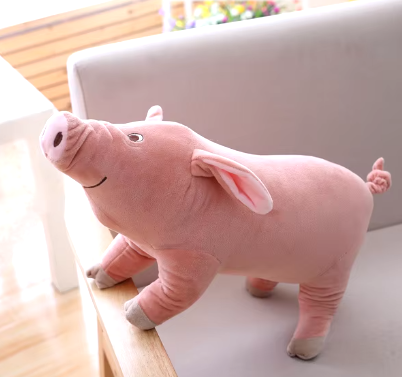 1 cerdo de dibujos animados lindo y realista de 25 cm