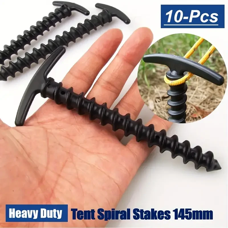 Paquete de 10 refugios para tiendas de campaña, toldos, parasoles, estacas, anclajes para el suelo, accesorios de camping, herramientas resistentes.