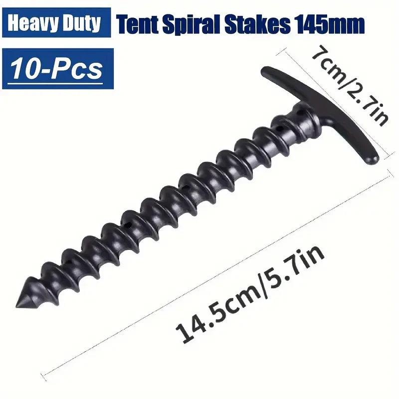 Paquete de 10 refugios para tiendas de campaña, toldos, parasoles, estacas, anclajes para el suelo, accesorios de camping, herramientas resistentes.