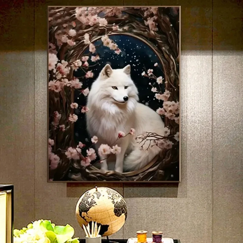 Pintura de diamante de animales Pintura de paisaje hecha a mano