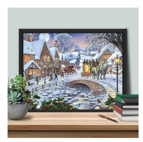 Conjunto de bordado de nieve de invierno para decoración del hogar