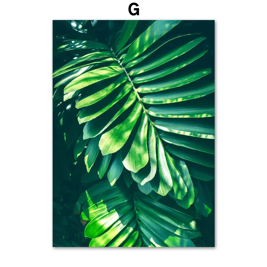 Pintura en lienzo de plantas verdes para decoración del hogar