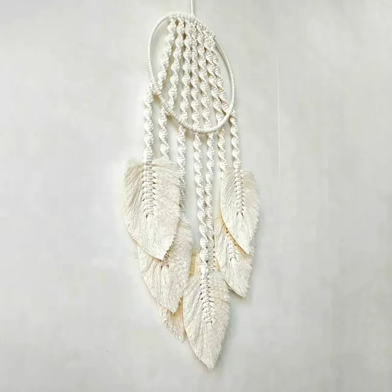 Tapiz de hojas tejidas creativo para decoración de pared
