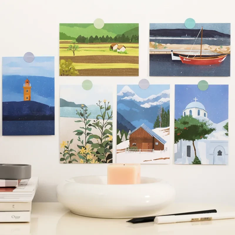 15 tarjetas de decoración de pared con diarios de viaje