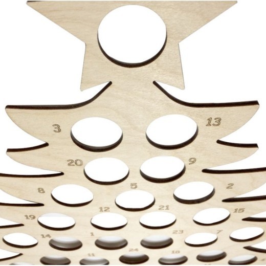 Calendario de Adviento de madera con marco para chocolates y fiestas navideñas
