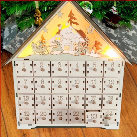 Decoraciones navideñas de madera para calendarios