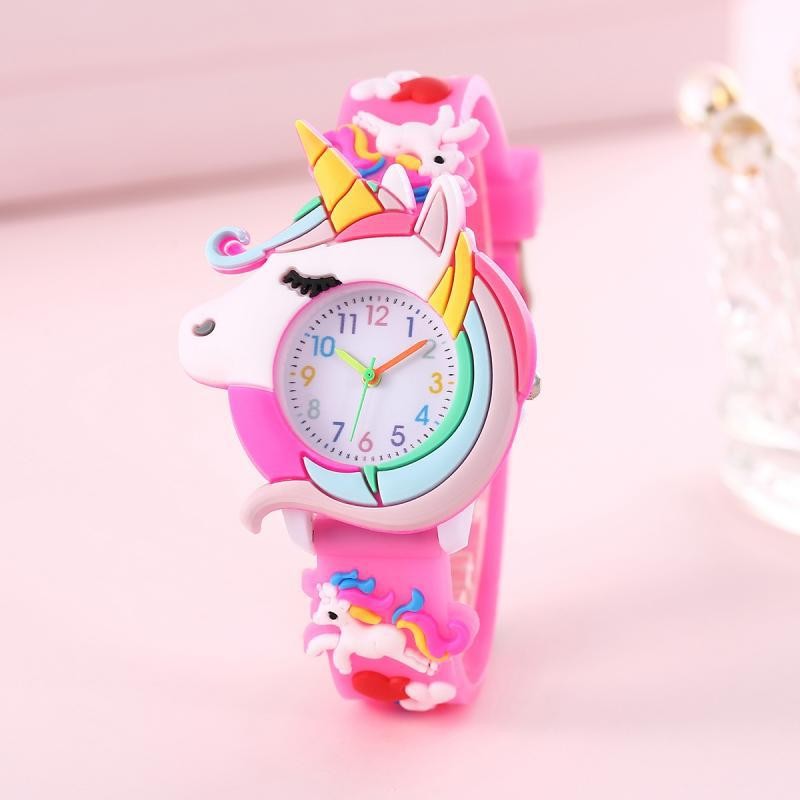 Reloj de silicona con diseño de nube arcoíris para niños (2024)