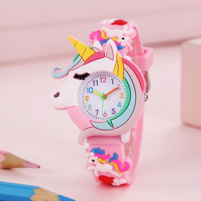 Reloj de silicona con diseño de nube arcoíris para niños (2024)