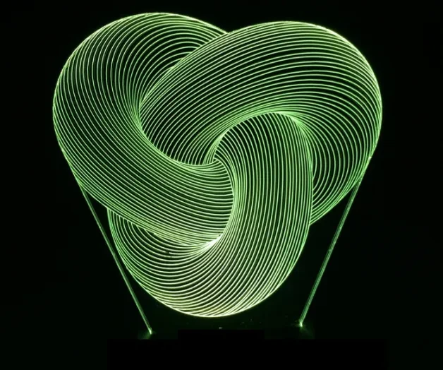 Lámpara de mesa 3D acrílica colorida con luz nocturna LED abstracta giratoria
