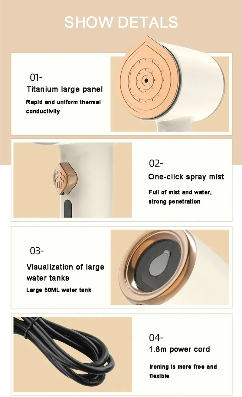 Mini vaporizador portátil de mano para prendas de vestir, vaporizador de tela