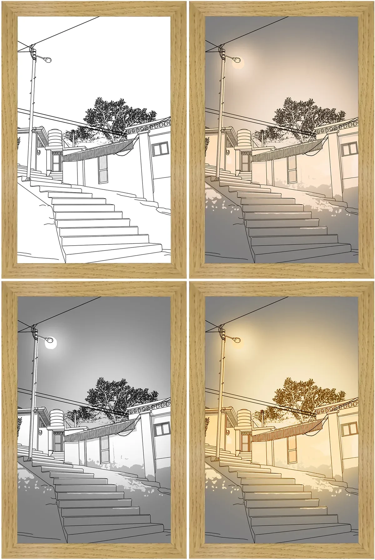 Cuadro iluminado con luz LED decorativa