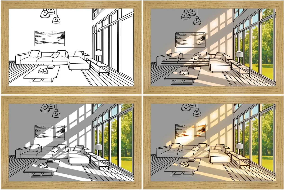 Cuadro iluminado con luz LED decorativa
