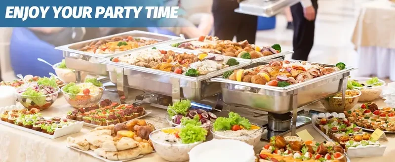 Juego de calentadores de buffet de acero inoxidable: 4 paquetes, 8 cuartos de galón, tamaño completo, duraderos, con tapas herméticas, bandejas profundas para alimentos, bandeja de agua y soportes para combustible. Ideal para restaurantes, catering, fiest